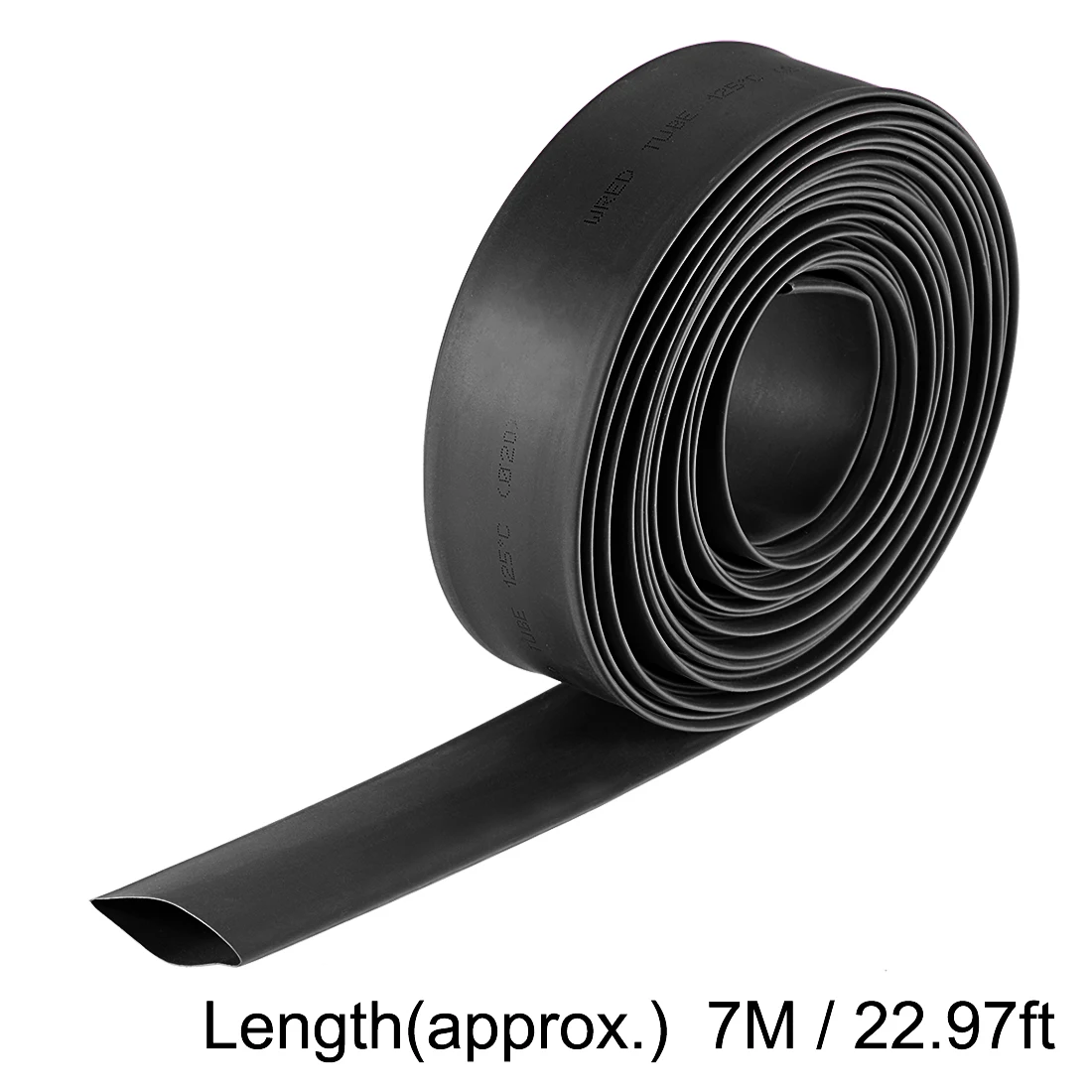 Tubo termorretráctil de 1/2/3/7m, 20-150mm de diámetro, 34-240mm de ancho plano, tasa 2:1, tubo termorretráctil, envoltura de Cable negra/roja