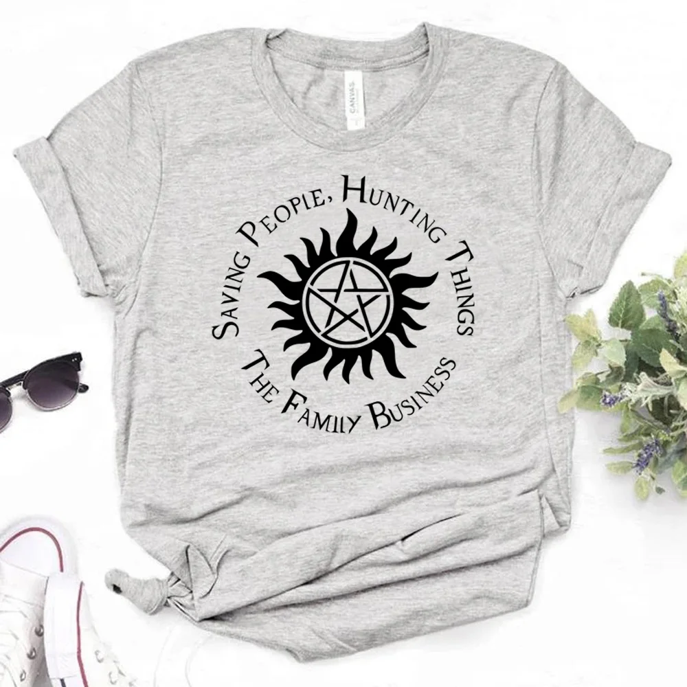 Supernatural t shirt women manga Tee female 2000s y2k clothing