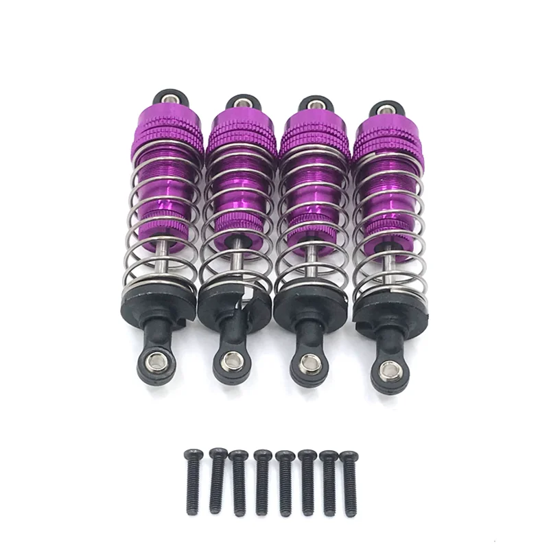 Metal Upgrade Retrofit 4PCS External Spring Hydraulic Shock For WLtoys 1/14 144010 144001 144002 1/12 124017 124019 RC Car Parts