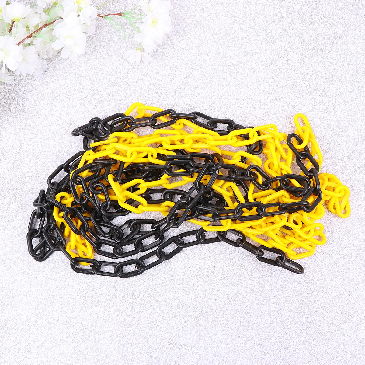 1 Roll Plastic Safety Chain 6m Uv Resistant Sun Shield Site Barrier Chain Construction Garage Yellow Black Uv Resistant