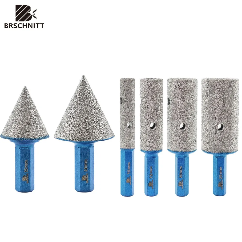 

BRSCHNITT 1pc Dia 35/50mm Diamond Chamfer Bit Milling Bits Hex Shank for Beveling Ceramic Tile Porcelain Chamfering Bit