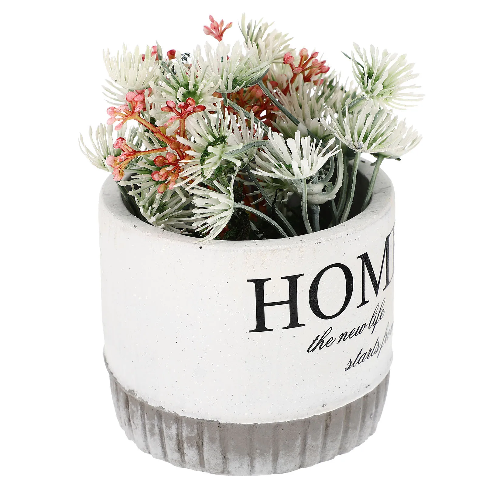 

Faux Thistle Flower Bonsai Artificial Potted Plant Safe Plastic Material Easy Clean Office Home Decor Indoor Fake Flower Plant