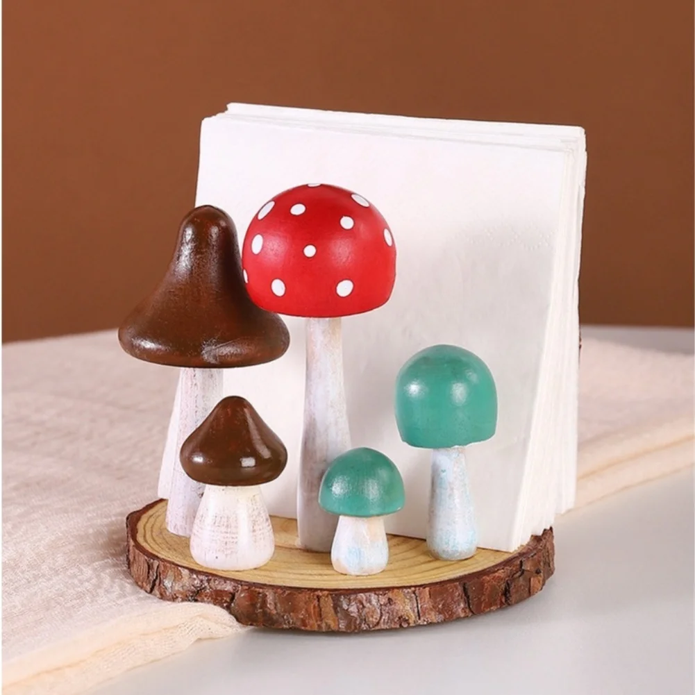 

Креативный деревянный держатель для салфеток в форме гриба для дома, гостиной, кухни, в лесном стиле, из натурального дерева, 12 x 12 x 11 см