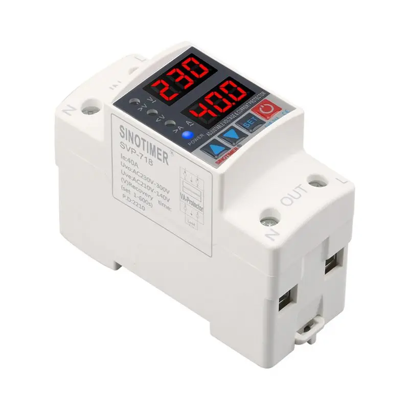 2X SINOTIMER 40A Adjustable Voltage Relay Over And Under Voltage Protector Overcurrent Limit Overvoltage Recovery