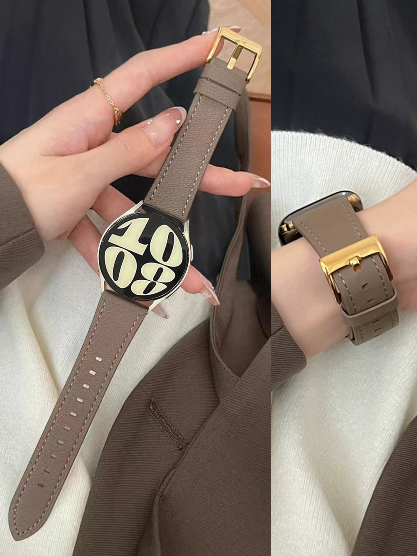 

20mm 22mm strap leather link For Samsung Galaxy Watch 7 FE 5 Pro 4 6 classic 44mm 40mm sport bracelet correa band Galaxy Watch 7