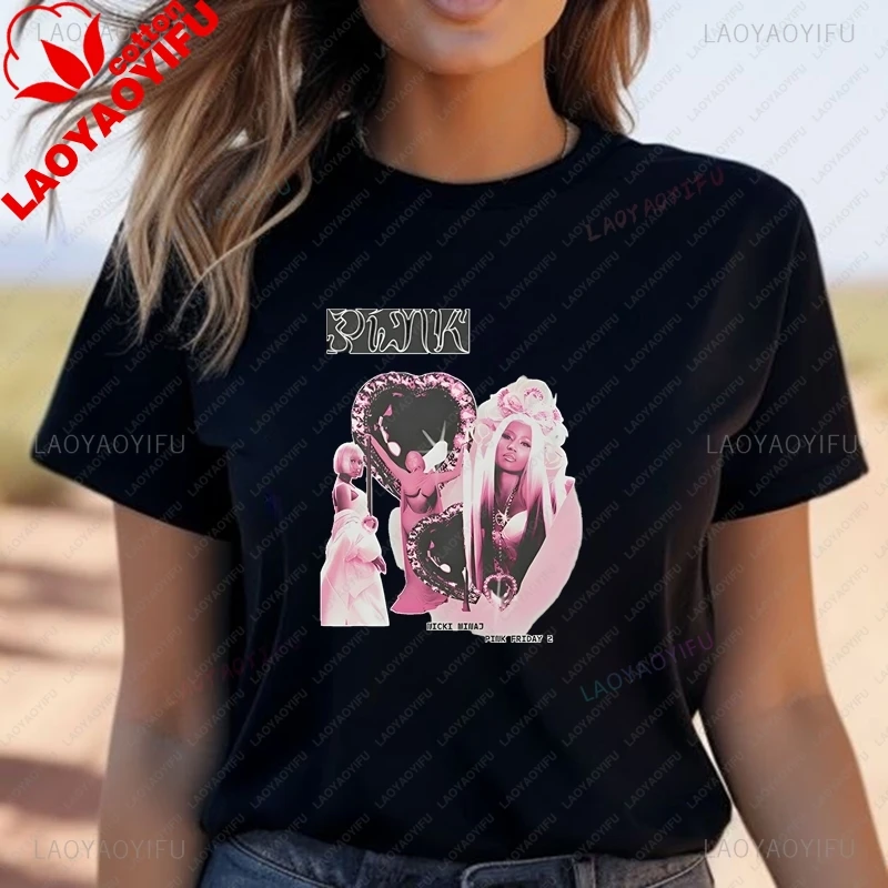 Rapper NICKI MINAJ Classic Poster Printed Women's Shirt, Everyday Casual Streetwear, Spring/summer Cotton 0 Neck T-shirt