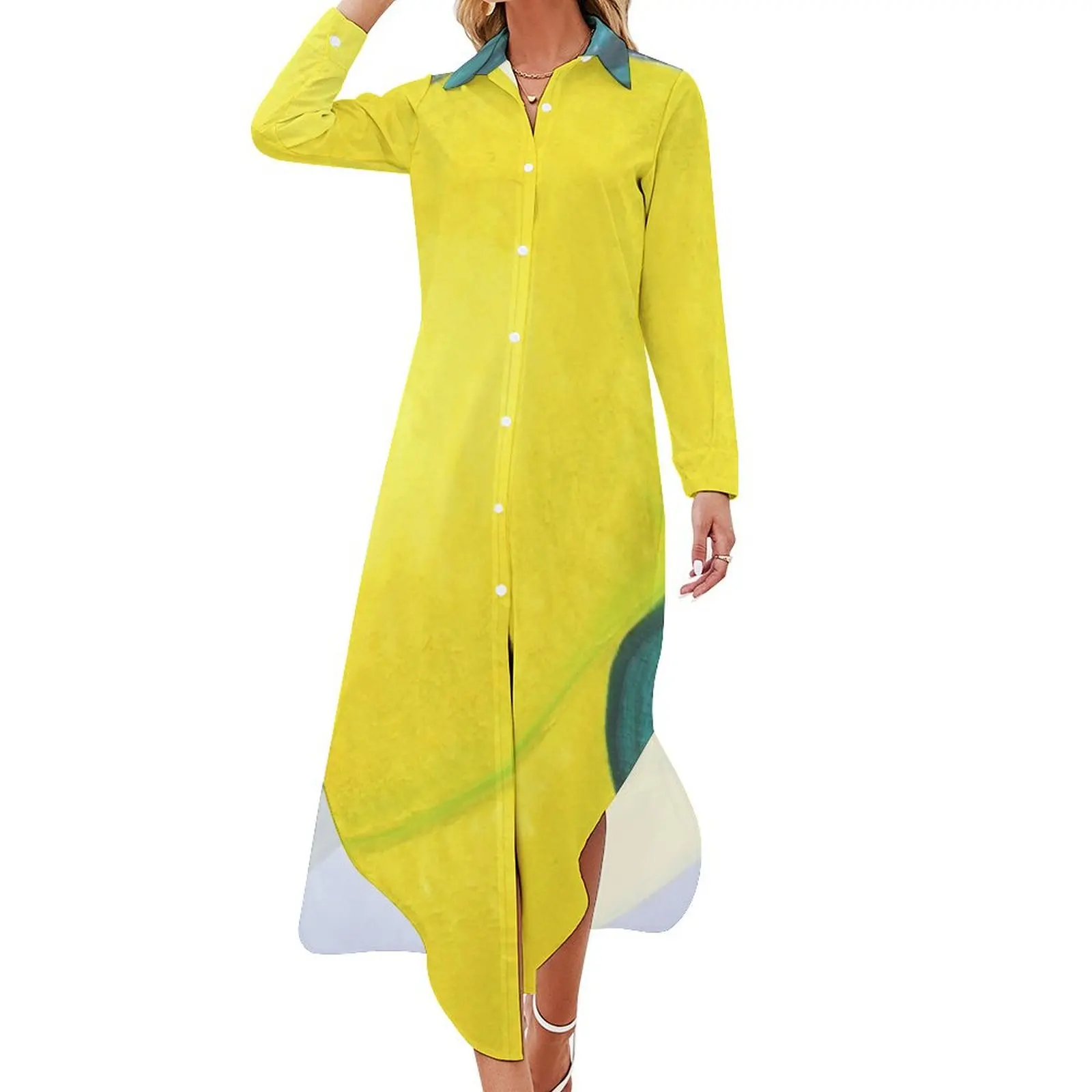 

Happy Lemon III Long Sleeved Shirt Dress clothes for woman women's clothing korea stylish luxury dresses