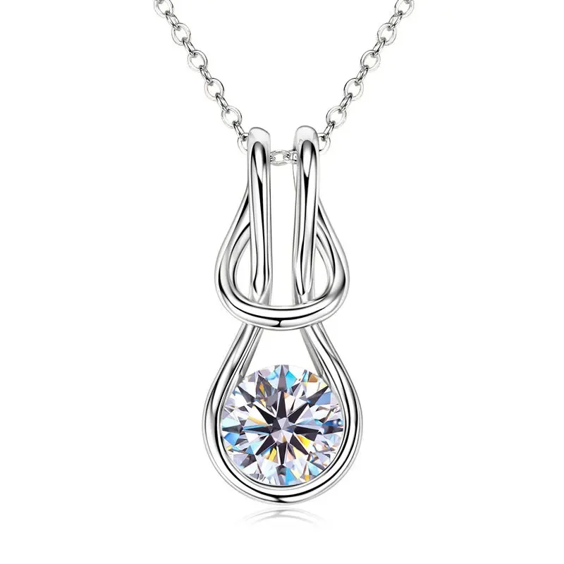 

Apaison Women's Gold Plated 1.5 ct Moissanite Adjustable Necklace Pendant 925 Sterling Silver Jewelry