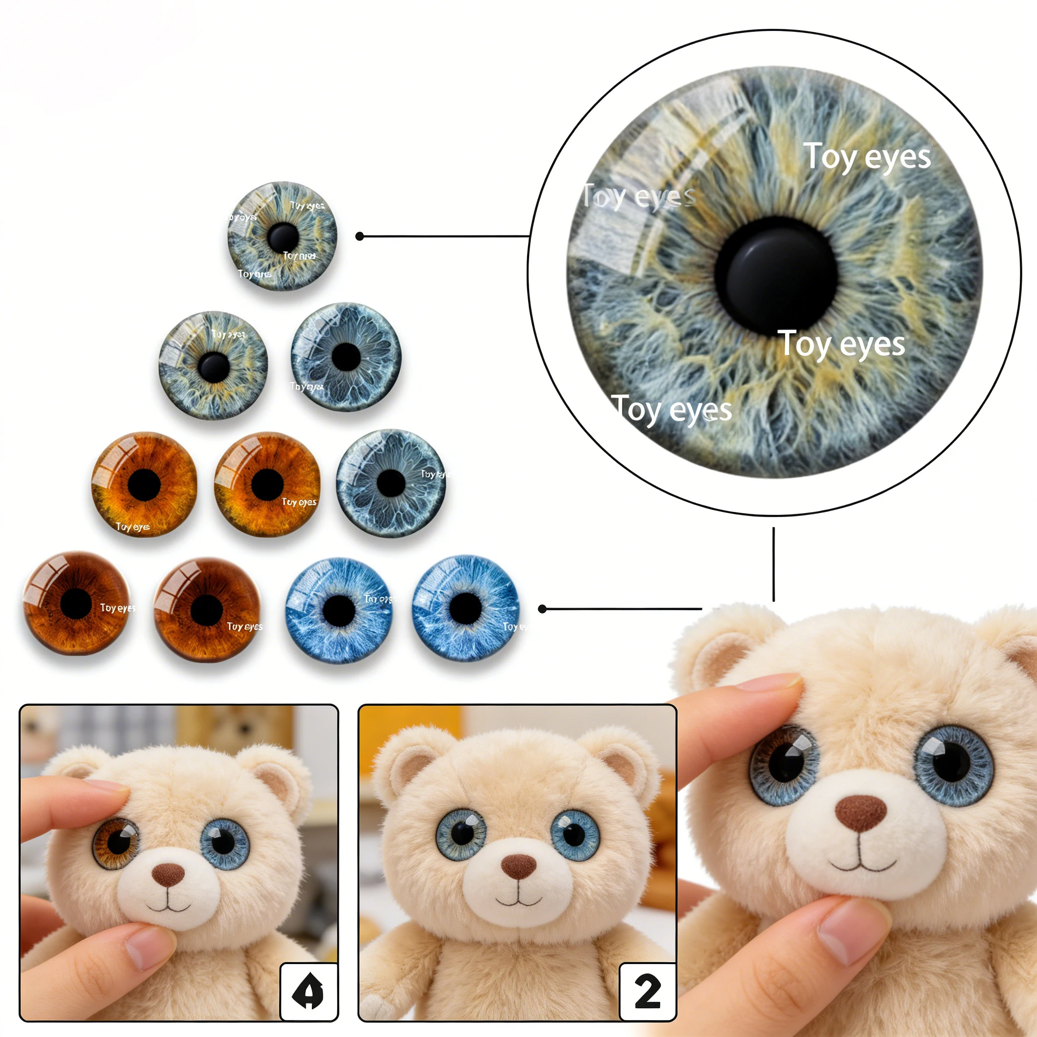 10PCS Realistic Gla…