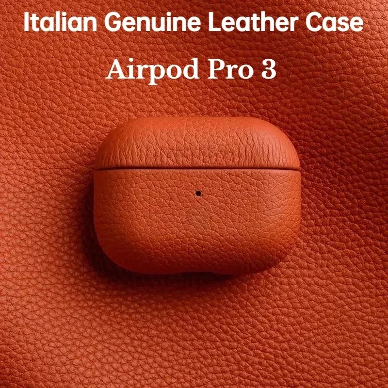 Hochwertige Business-Bluetooth-Kopfhörerhülle für Apple AirPods/2/3/4/5 Pro3/2 Retro Echtleder Litschi-Textur Schutzhülle