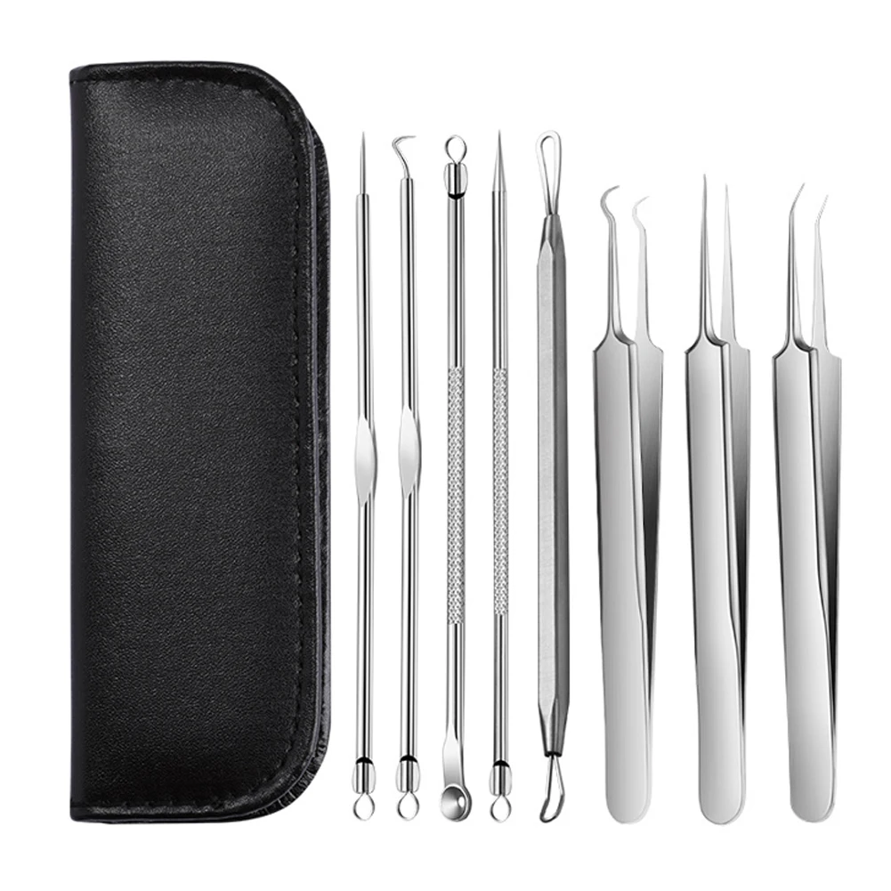 8Pcs Super Friday Stainless Steel Blackhead Comedone Acne Blemish Extractor Remove Face For Skin Needle Remove Care Cleaner Tool