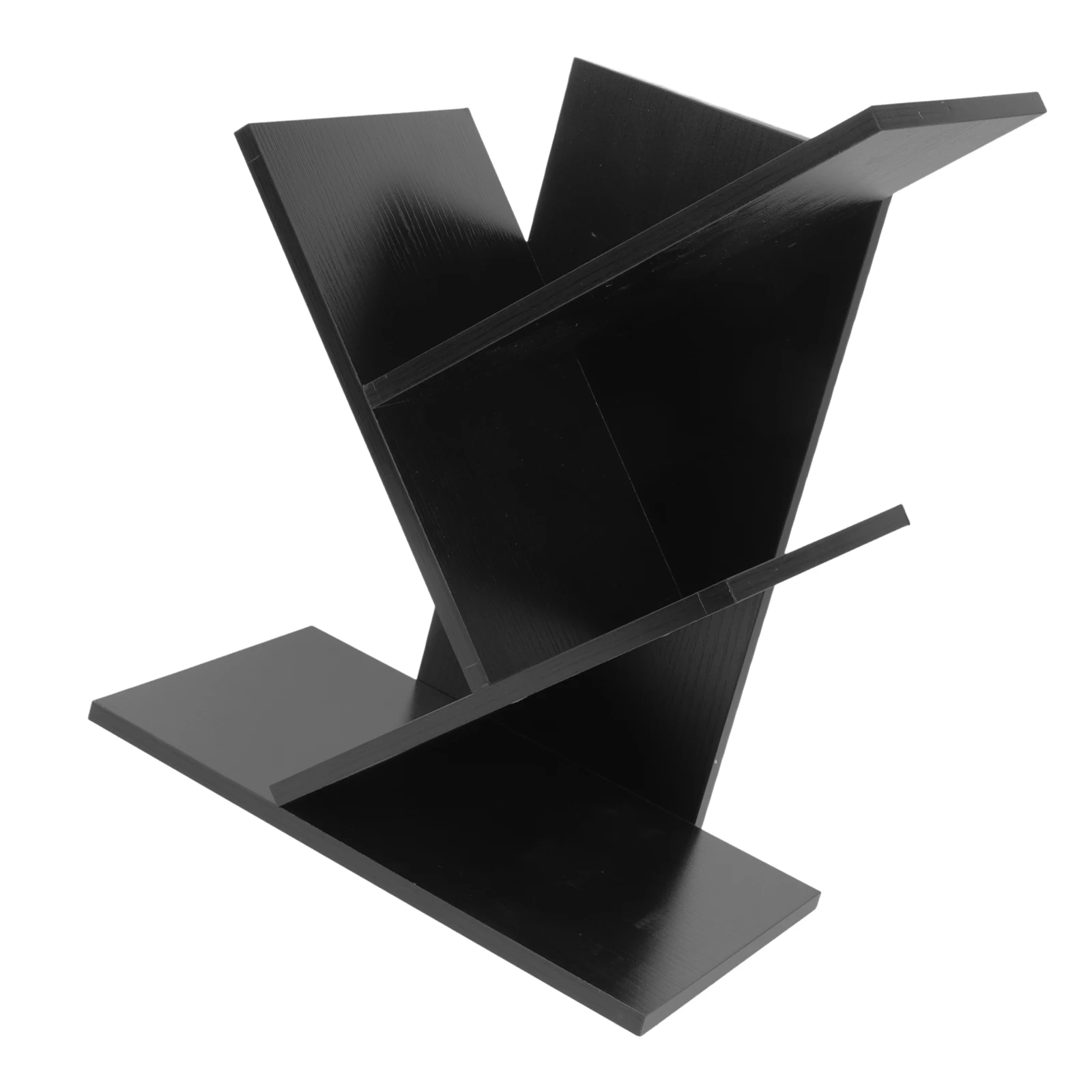 

3 Layer Walnut Magazine Storage Bookshelf Student ganizer Sundries Rack Desktop Bookshelf Magazine Rack Storage Solution