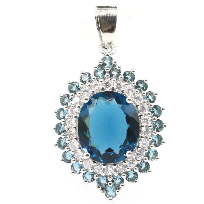 Colgante de plata sólida 925 personalizado, 6g, colorido, azul Londres, rubí azul suizo, turmalina, citrino, peridoto, Iolita