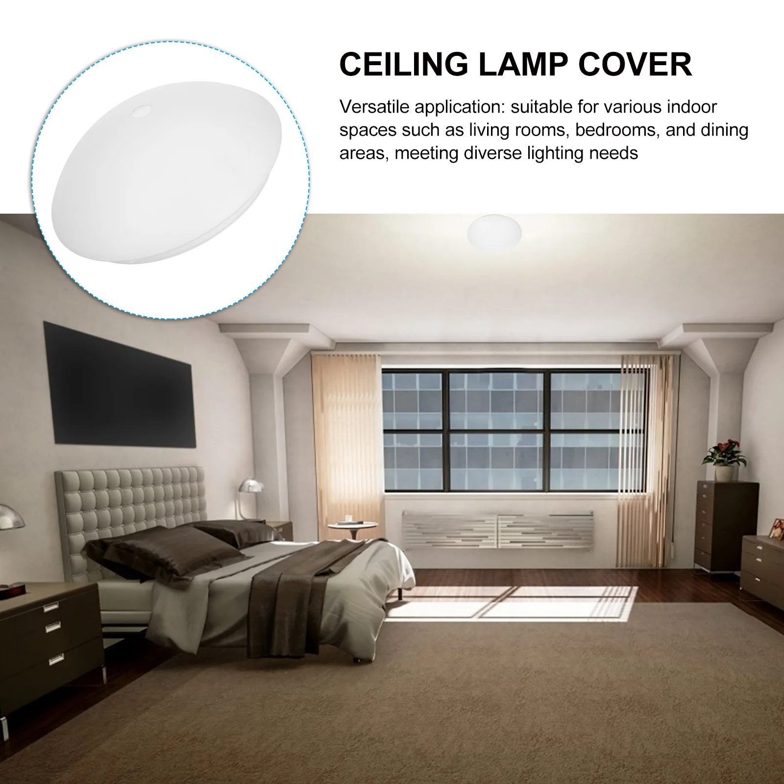 

Ceiling Lamp Light Cover Replacement Circular Coffee Lid Clip on Dome Shade for Fan Globes