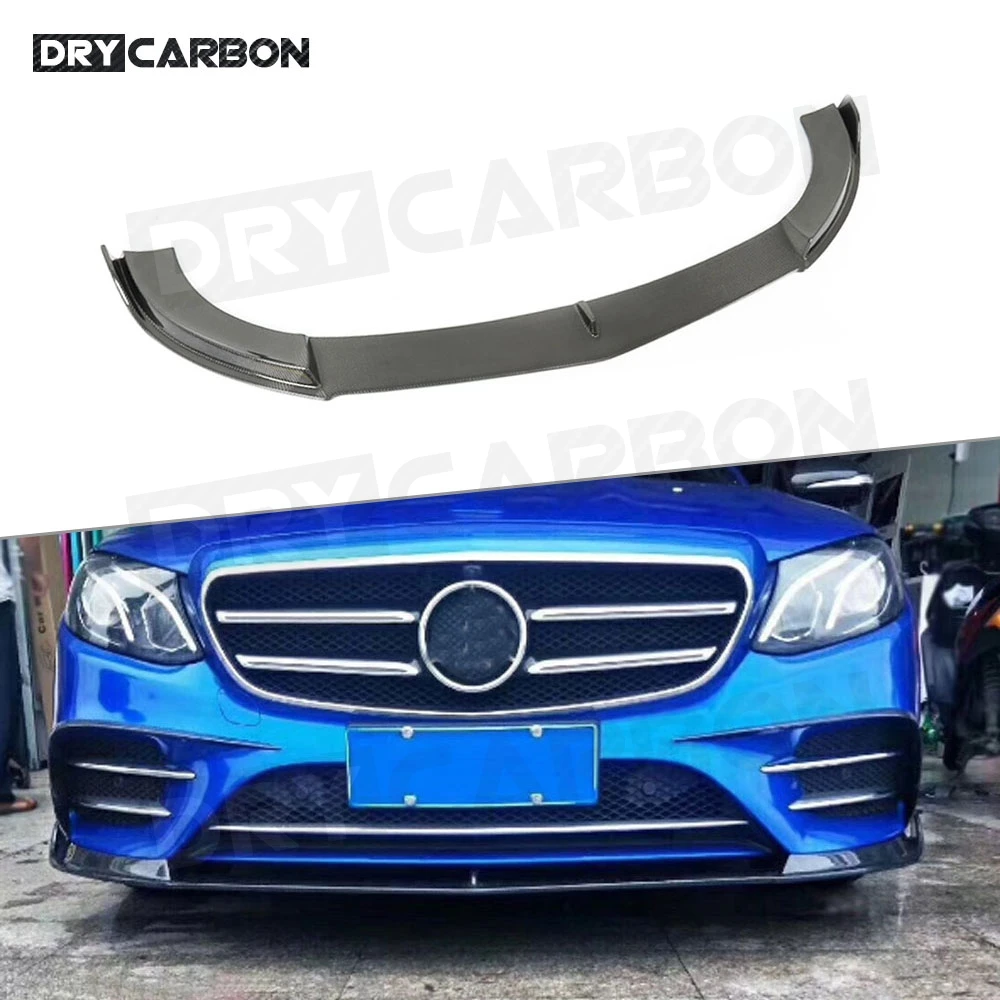 

For E Class Carbon Fiber Front Bumper Lip Spoiler for Mercedes Benz W213 Sport E200 E300 2017 2018 2019 R Style Head Chin FRP