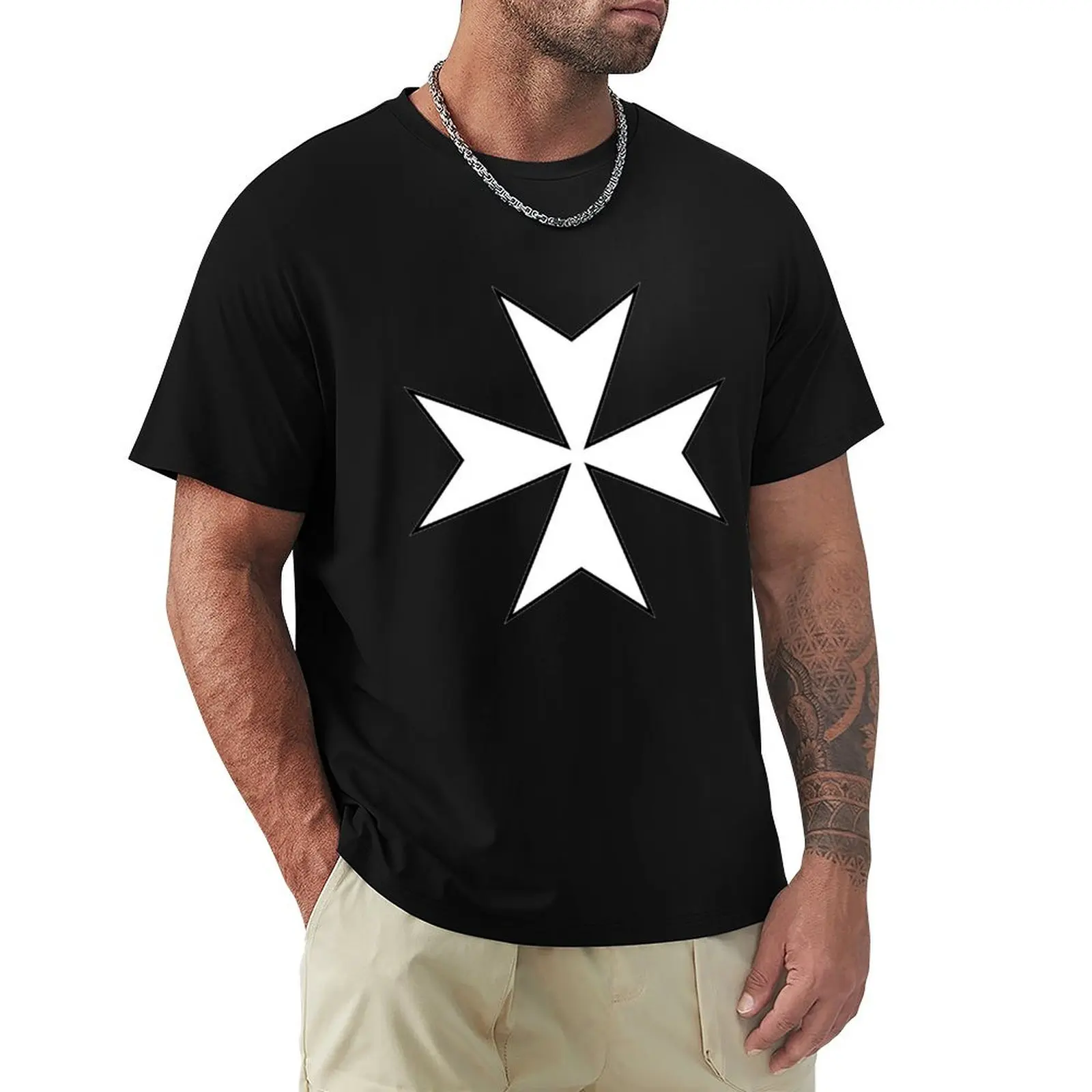 

Knights Hospitaller Templar T-Shirt anime figures T-shirts oversize customs vintage luxury clothes men
