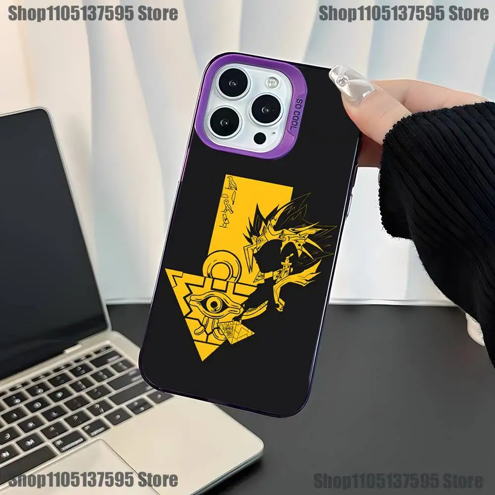 Custodia per telefono Yu-Gi-Oh per iPhone 17,16,15,14,13,12,11, Mini,Pro,E,SE4,XS,MAX Cover opaca viola caramella