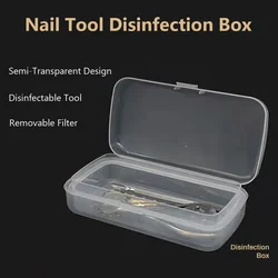 Sterilization Box for Salon Nail Art Tools with Cuticle Pusher And Nipper Tray Storage Organizer Beauty Supplies