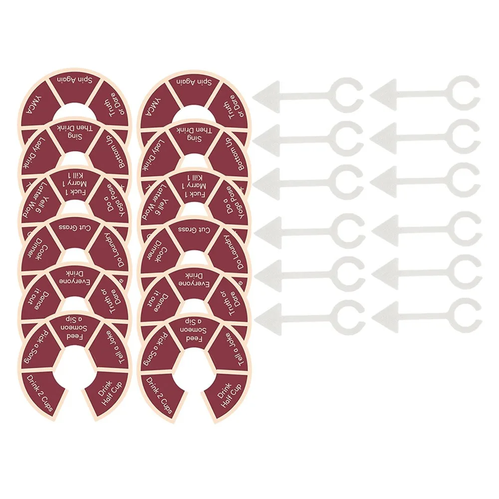 

6/12/24Pcs Wine Not Spin Drink Roulette Removable Reusable Wine Glass Spinner Easy To Clean Portable Wheel Interactive Board