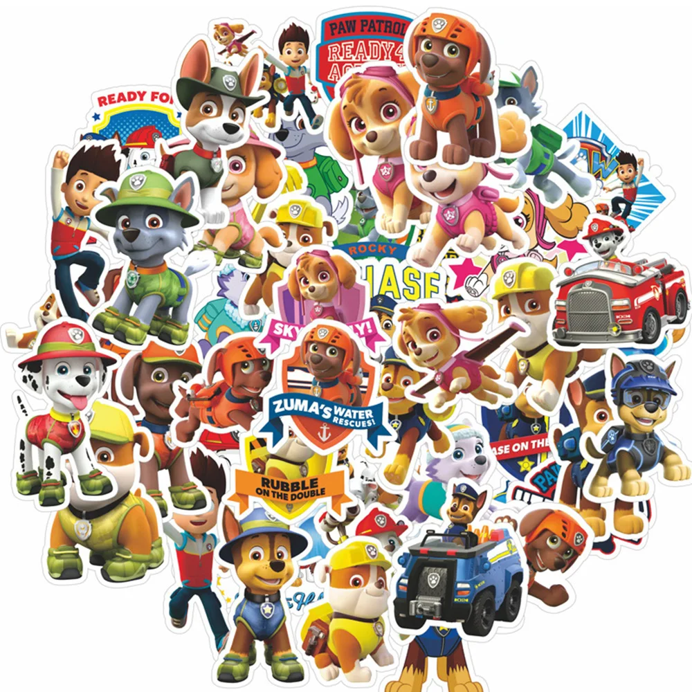 

10/30/50PCS Cute Cartoon PAW Patrol Stickers for Kids Ryder Marshall Decals DIY Laptop Phone Skateboard Waterproof Sticker Toys