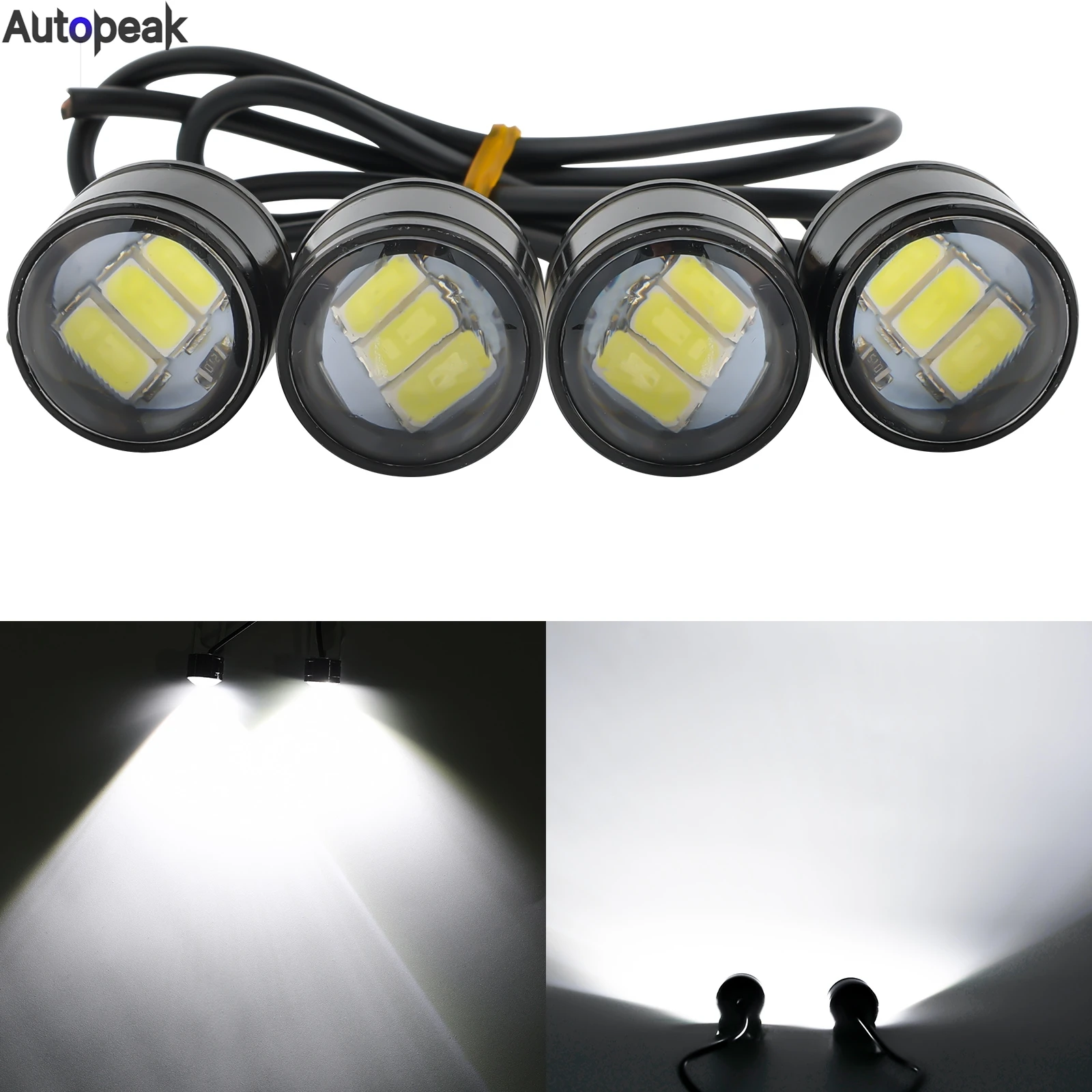 

LED Auxiliary Motorcycle Headlight DRL Daytime Running Light Mini Fog Lamp Motorbike Spotlight 12V Waterproof Auto Accessories