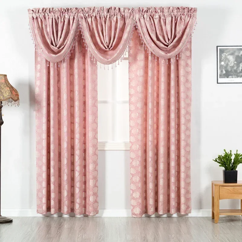 

Nordic Curtains for Living Room Jacquard Cortina Bedroom Shading Window Curtain Valance Home Custom Cortinas Para La Sala Tulle