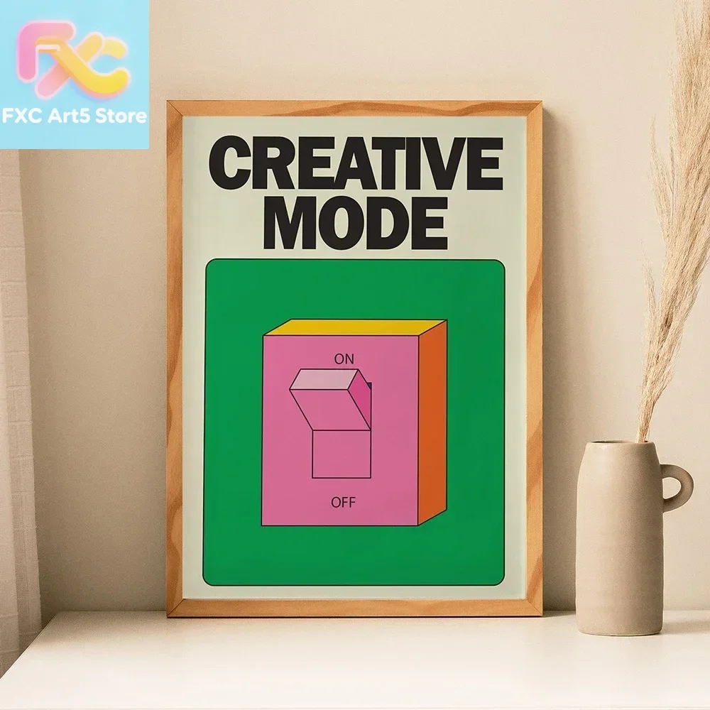 1pc frameless Fashion Creative Pattern, Retro Pink Switch Wall Art, HD Canvas Print Poster, Home, Kitchen, Dining Room, Living R
