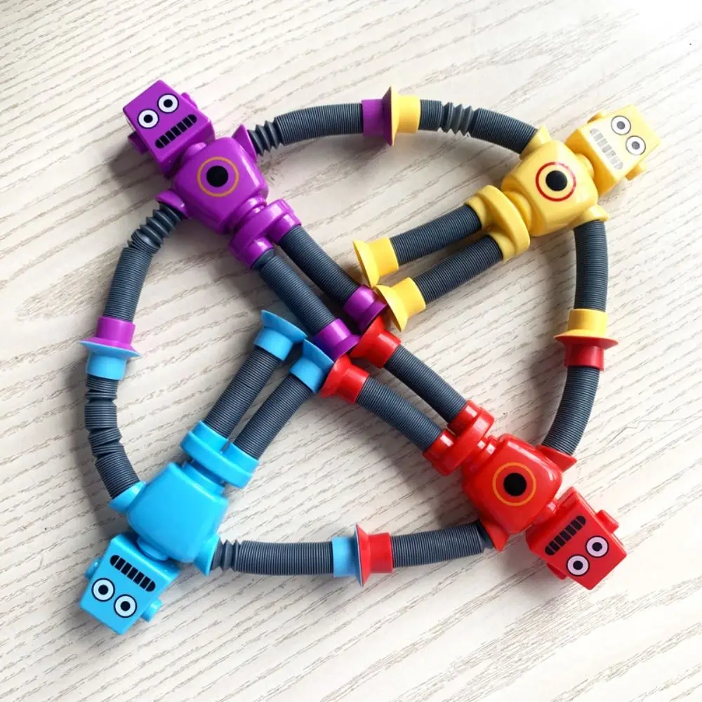 Spring DIY Stretch Tube Toddlers Interactive Fidget Toys Montessori Sensory Toy Robot Pop Tubes Toy Telescopic Suction Cup