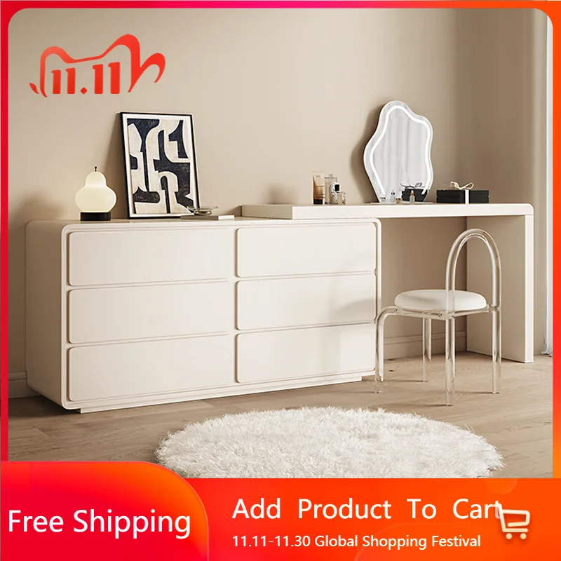 

White Storage Vanity Table Makeup Bedroom Chair Luxury Women Cabinet Dressing Table Cosmetics Vestidores Lounge Suite Furniture