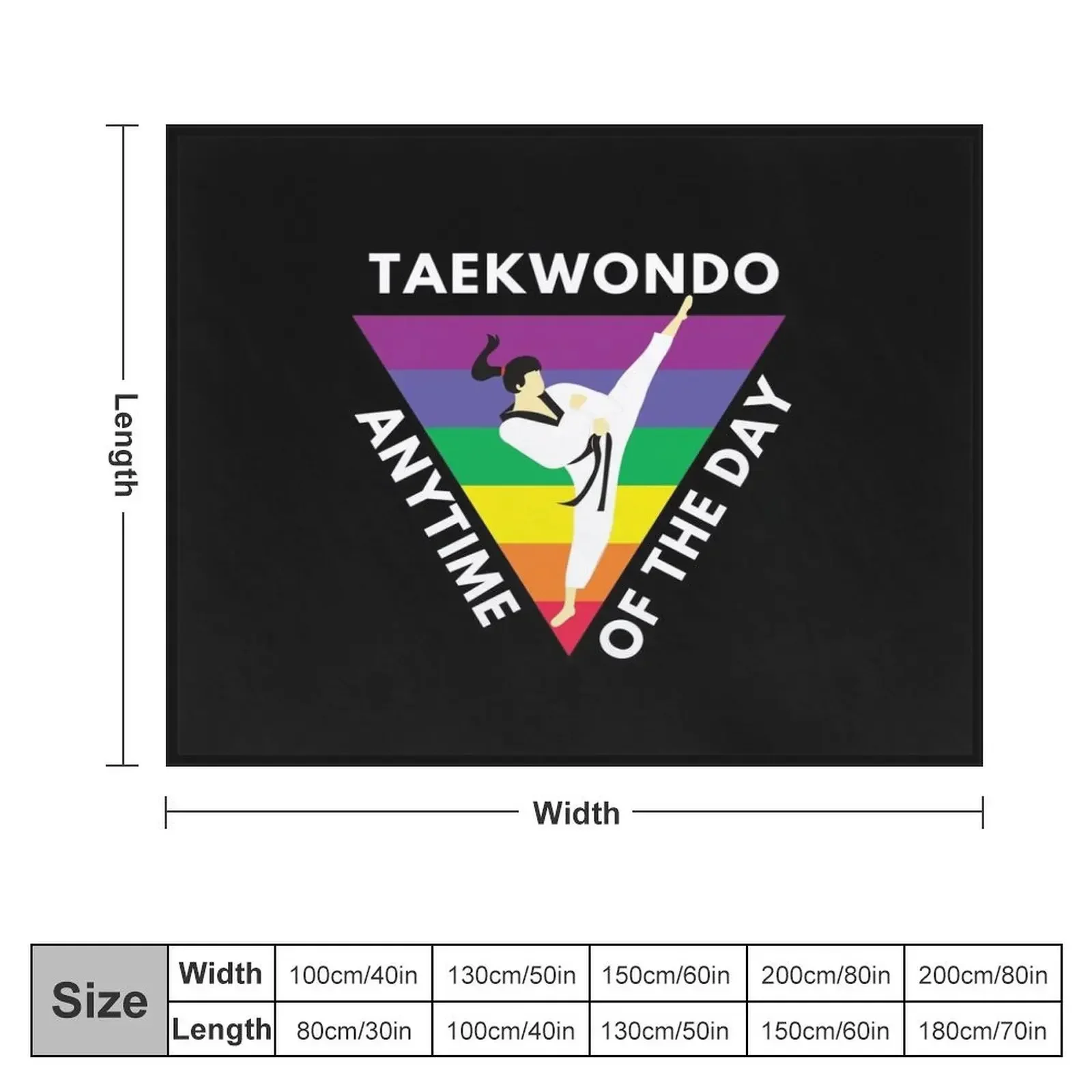 Taekwondo Anytime of the Day-Martial Arts Lovers Throw Blanket Heavy Soft Plaid Blankets