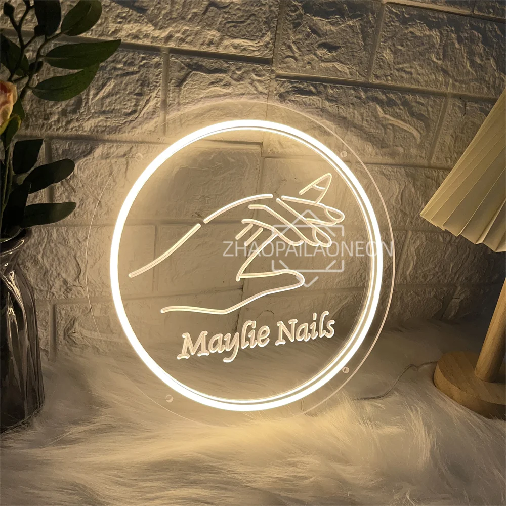 Maylie Nail Salon Neon Led Sign Nail Shop Neon Lights USB Beauty Room Wall Decor Nail Store Decoration Beauty Salon Neon Signs