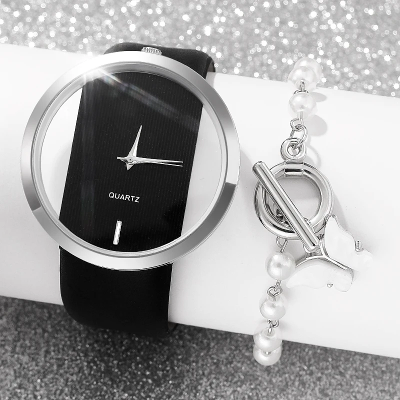 2-piece women's watch+accessory set, new fashionable watch+elegant accessories, the best choice for gift giving