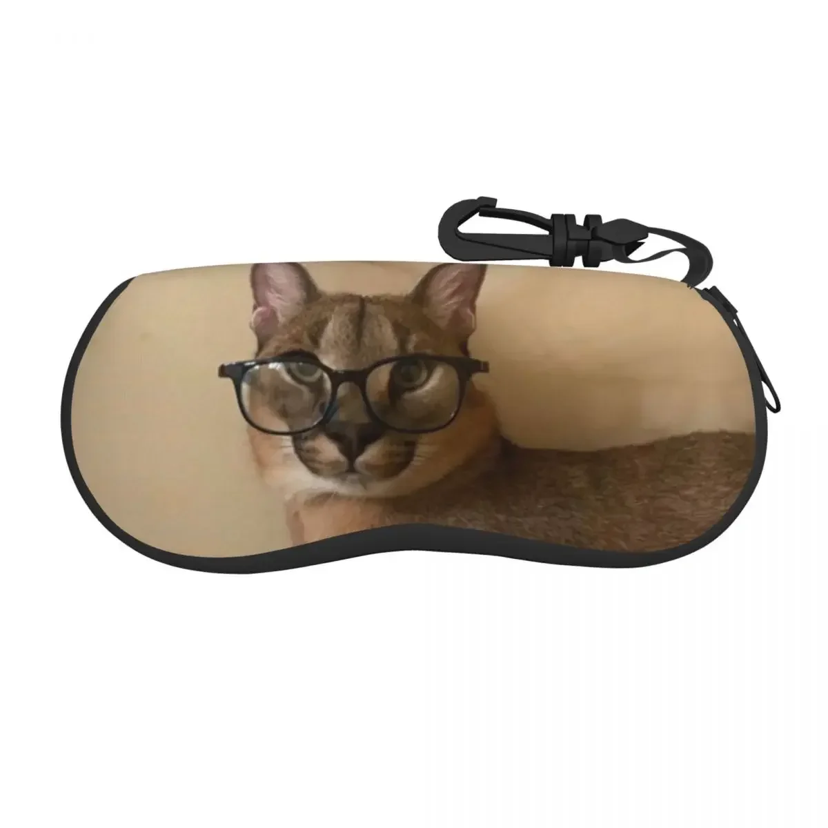 Funny Caracal Cat Floppa Meme Shell Eyeglasses Protector Cases Cool Sunglass Case Glasses Bag