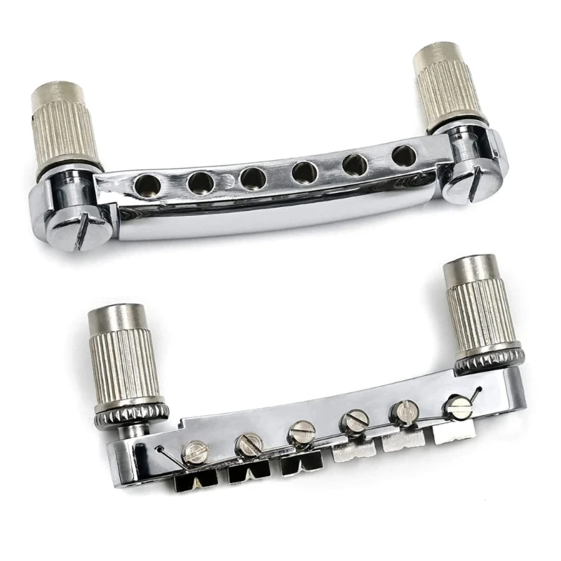 Electric Guitar Rollers Saddle Bridge Tune O-Matic Tailpiece Stud Set for Les LP Style Electric Guitar Replacement Parts