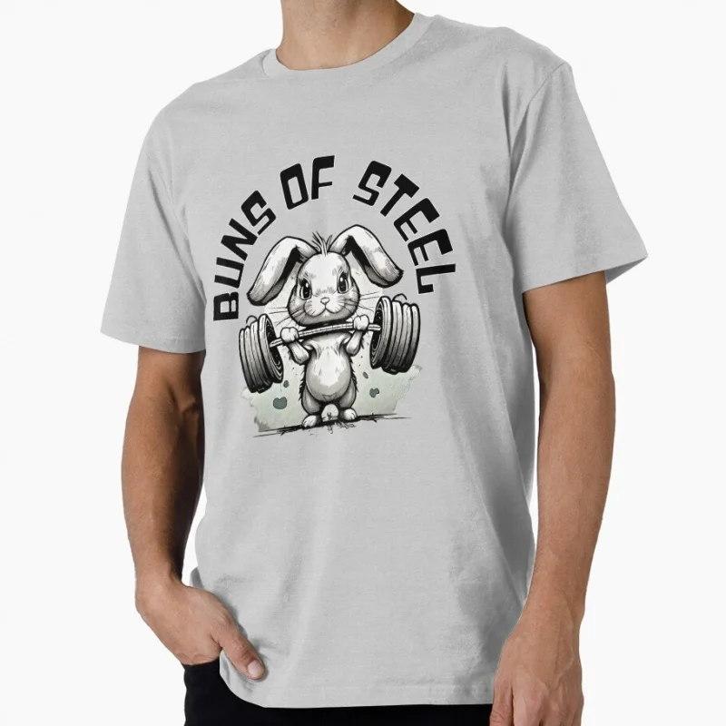 Buns of Steel  0512 Funny Gift t shirt for Gym Workout Fitness 100% cotton Short Sleeve Graphic Clothes All size tops S-6XL