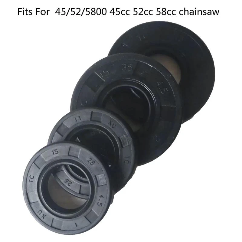 JU64 Oil Seal Plastic  Nitrile Rubber Cover Double Lip with Spring for 45/52/5800 45cc 52cc 58cc Chainsaw Parts