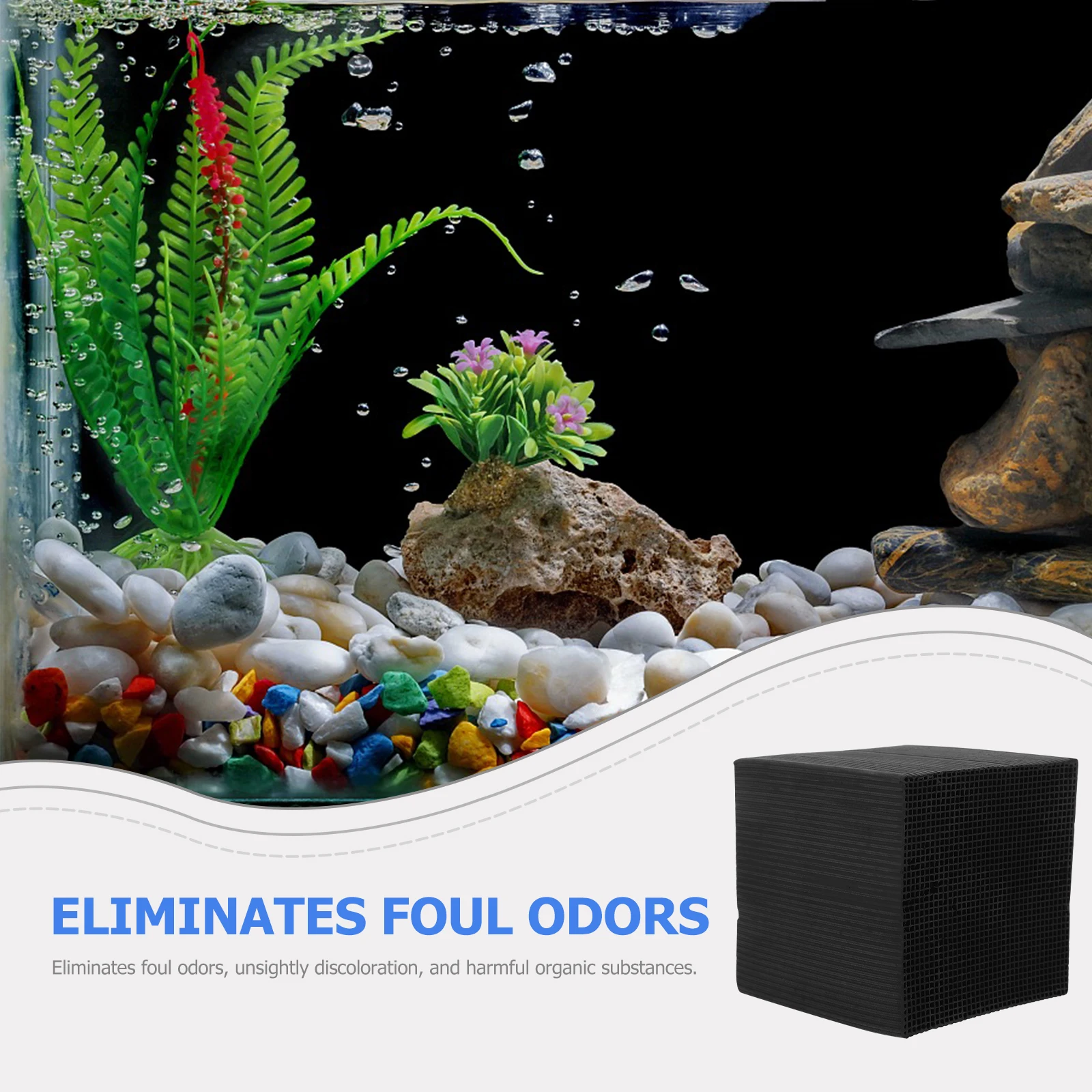 

Activated Carbon Filter Cube for Fish Tank Aquarium Terrariums Removal Nitrite Odor Water Softening