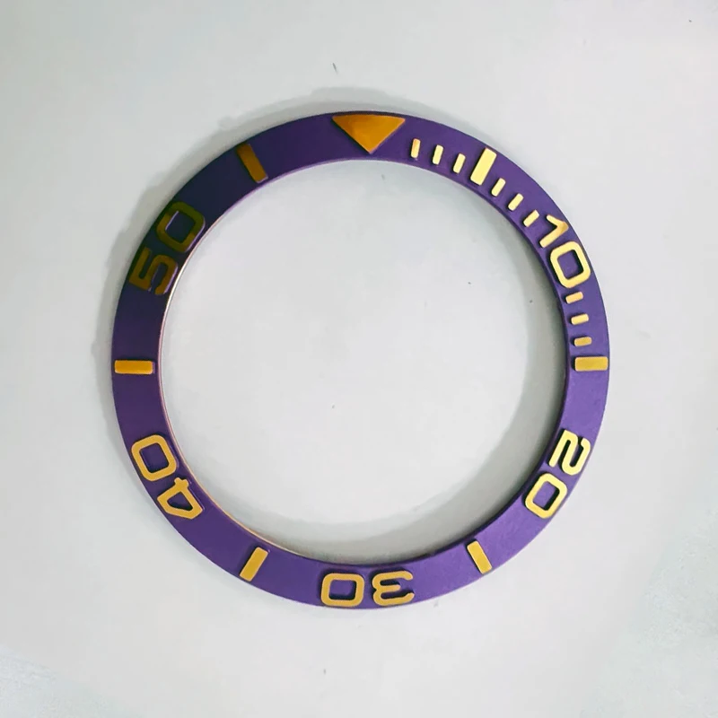 38mm x 30.6mm inserção de moldura de metal inclinada se encaixa skx007 skx009 srpd sub caixa de relógio nh35 nh36 caixa de movimento moldura de mergulho peças de anel