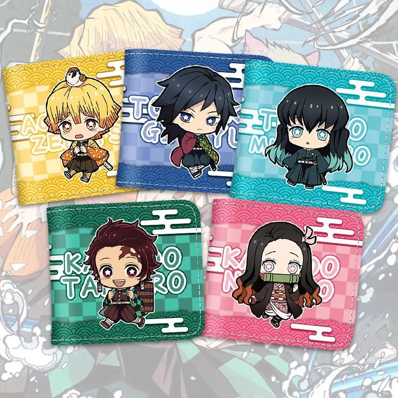 

Demon Slayer Wallet Anime Peripheral PU Exquisite Fashion Short Style Storage Bag Cartoon Cute Q-version Wallet