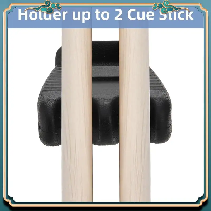 

1 Piece 2 Holes Pool Cue Holder, Black Plastic Billiard Cue Rack With Chalk Holder