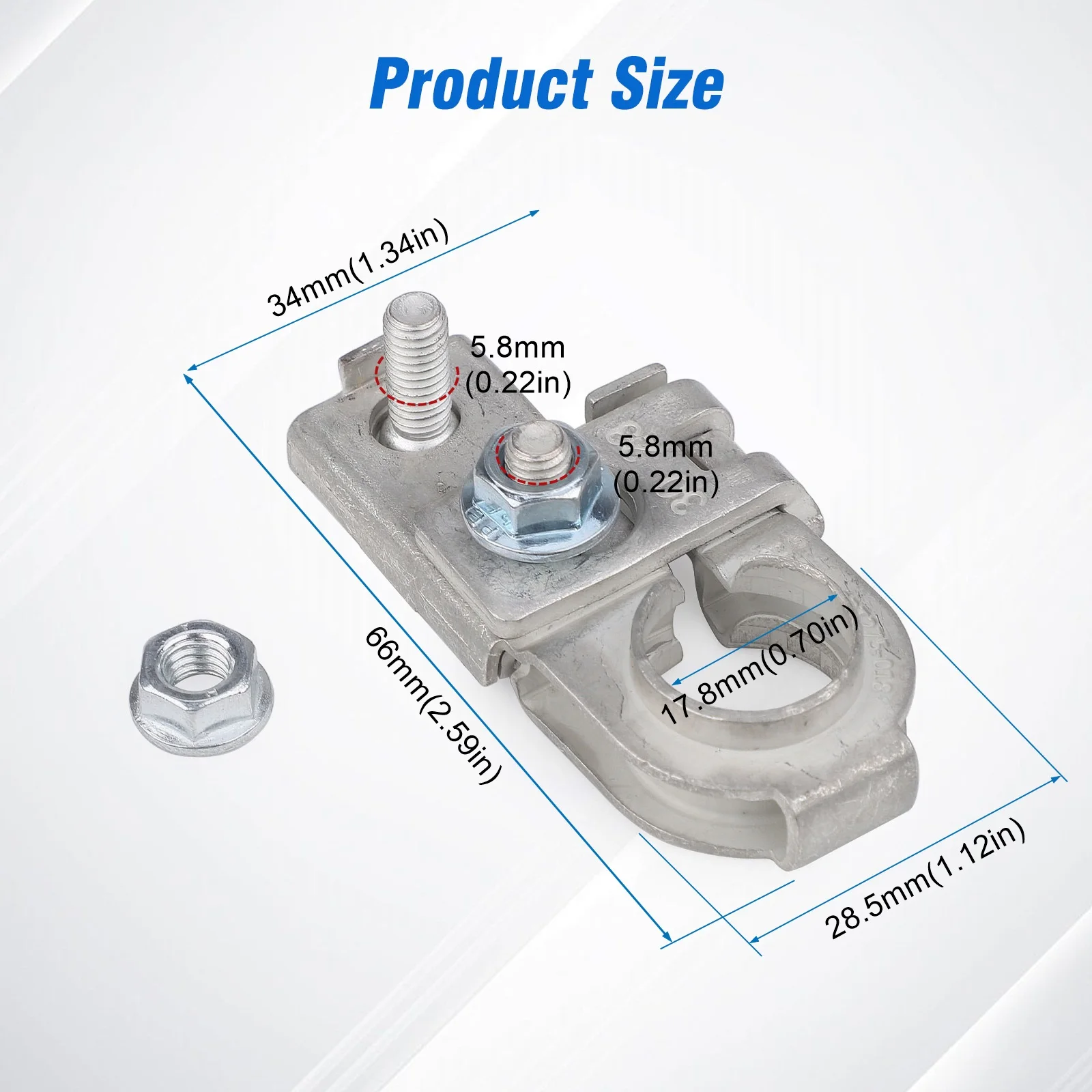 Positive Battery Clip Connector Battery Terminal Connector with Nut For Hyundai Accent Kia Rio Kia Sedona 91980-3X010 919803X010