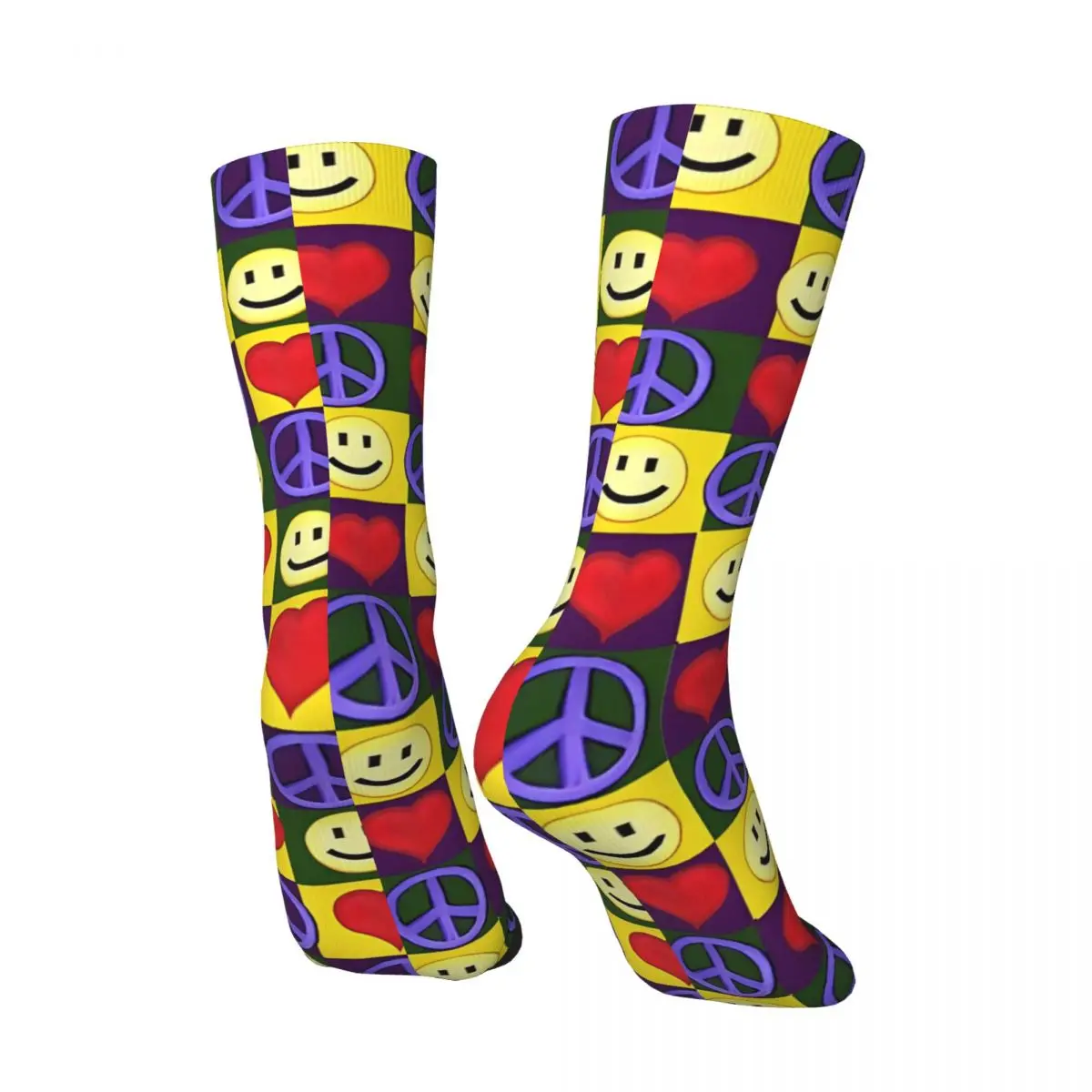 Peace Love Happiness Decor Men's Socks Retro Harajuku Street Style Novelty Casual Crew Sock