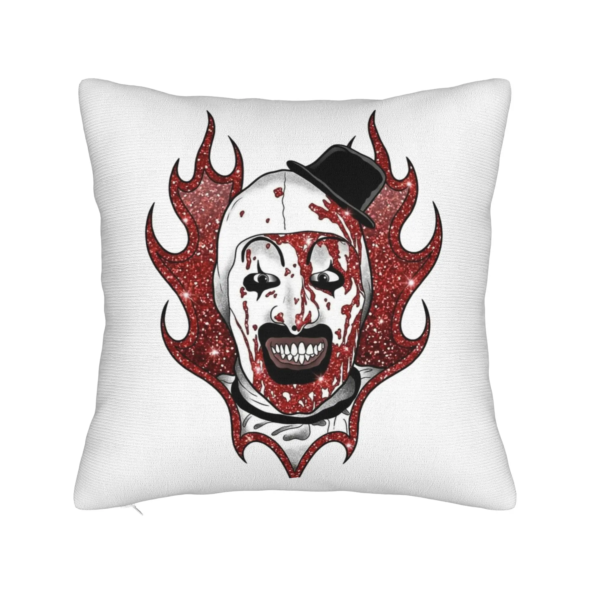 Terrifiers Art The Clown Pillowcase Double-sided Printing Cushion Cover Decor Halloween Throw Pillow Case Cover Home Square