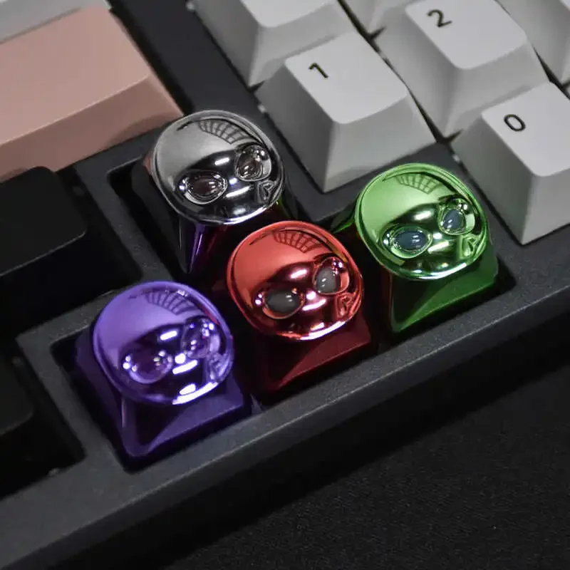 Alien Metal Keycaps Translucent Personalized Customized Cute Blue Multi-color Keycaps for Gaming Mechanical Keyboard Accessories