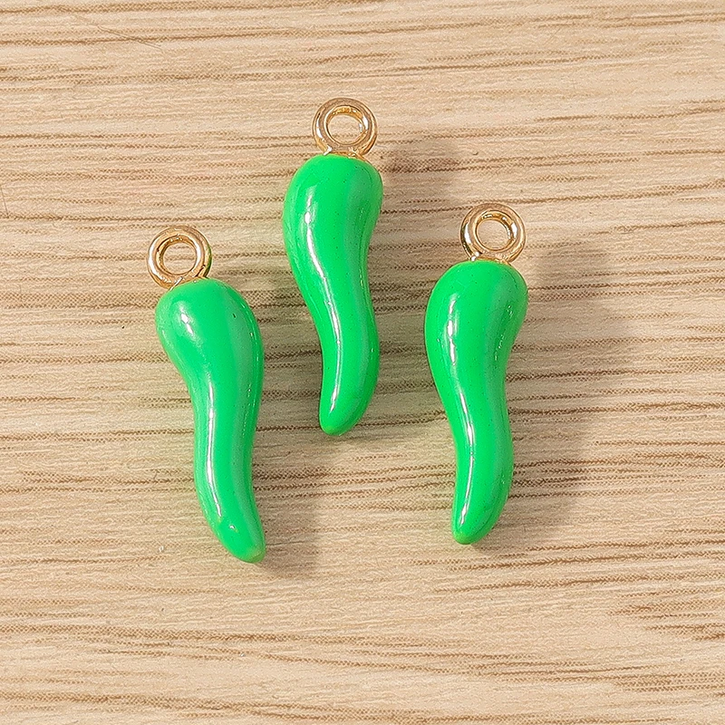 10 Stück 5x19mm süße bunte Harz Chili Pepper Charms Anhänger für Schmuckherstellung Ohrringe Halsketten Armband DIY Bastelbedarf – Detail 9