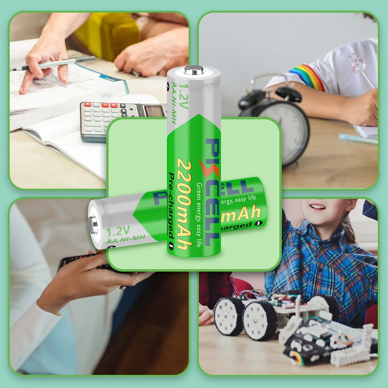 Аккумуляторные батарейки 2 / 4Pcs PKCell 1.2V 2200 mAh Зарядные батареи NIMH AA Низкий саморазрядный аккумулятор LSD Камера Игрушечный аккумулятор
