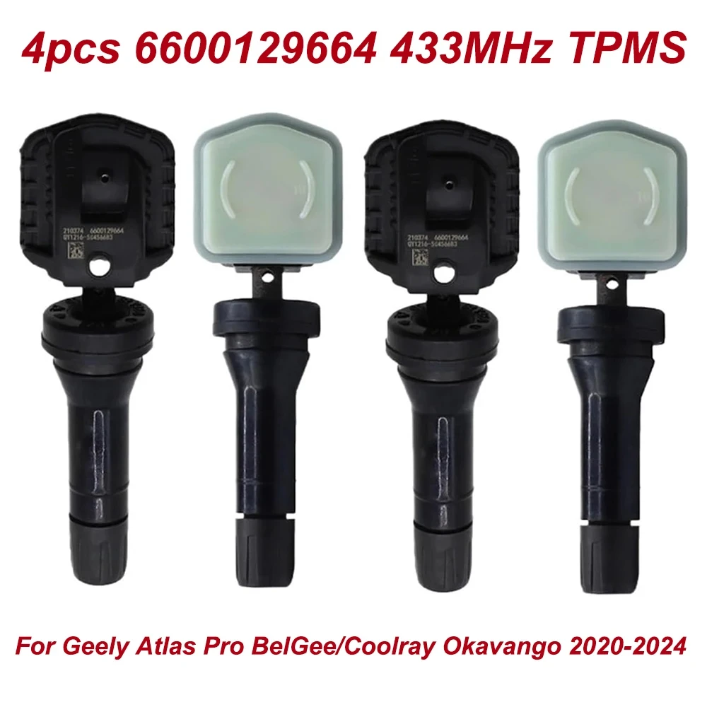 

4 шт. датчик давления в шинах 6600129664 TPMS 433 МГц для Geely Atlas Pro BelGee/Coolray Okavango датчик контроля давления в шинах