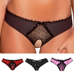 See-through Crotchless Lingerie Women Sexy Open Crotch Panties for Ladies Flower Lace Female Briefs Sexy Underwear