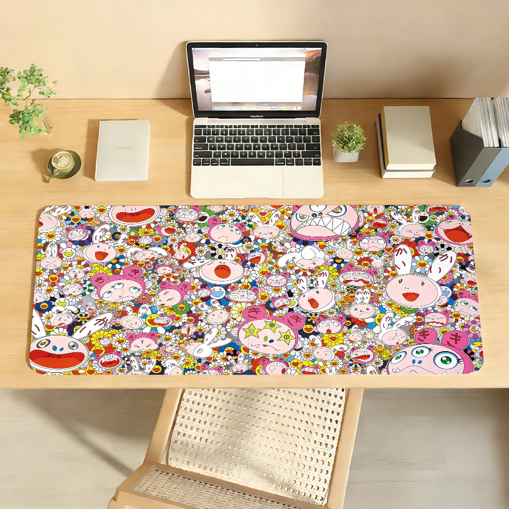 Art T-Takashi M-Murakami Mouse Pad Non-slip Locking Edge DeskMat PC Laptop Accessories Rubber Office Keyboard Large Game