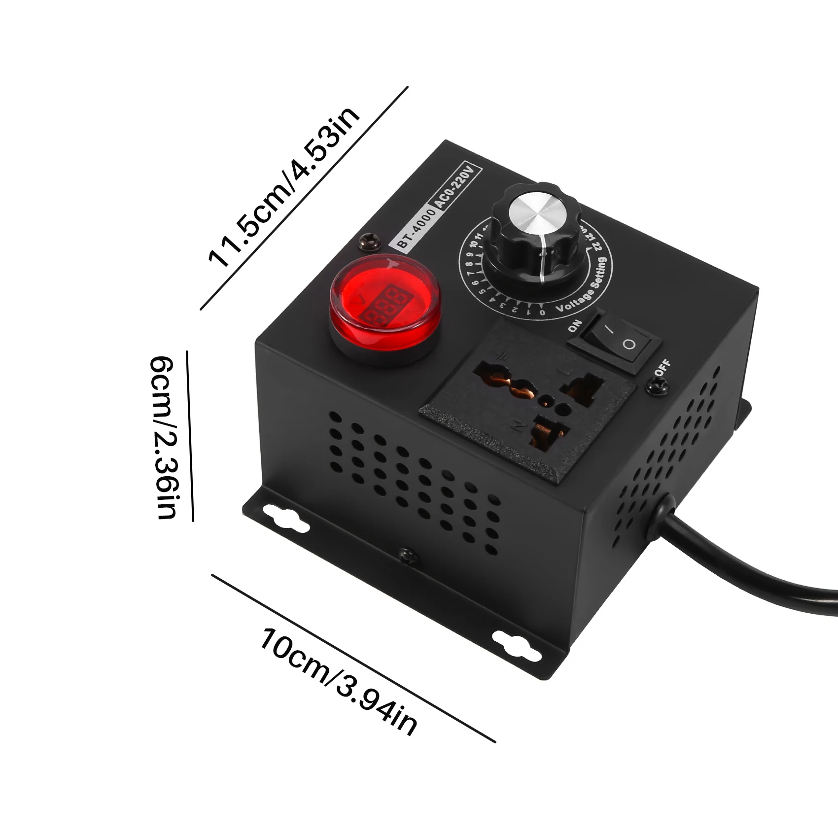 Ac220v 4000W Scr ตัวควบคุมแรงดันไฟฟ้าอิเล็กทรอนิกส์อุณหภูมิมอเตอร์พัดลมควบคุมความเร็ว Dimmer เครื่องมือไฟฟ้าปรับ,Eu Plug-BTF